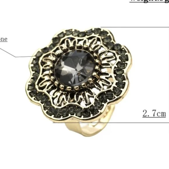 Turkish Vintage Style Flower Ring for Women,Ottoman,ByzantianWeddingGift - Picture 4 of 7